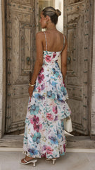 Ami Maxi Dress - Blue/Pink Floral