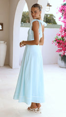 Beverly Maxi Dress - Blue/Pink Floral