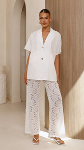 Azura Shirt And Pants Set - White