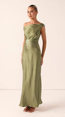 Auria Off Shoulder Maxi Dress - Olive