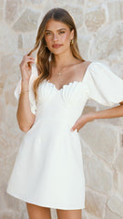 Ariel Bustier Mini Dress - White
