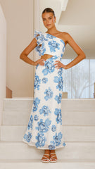Amina Maxi Dress - Blue Rose