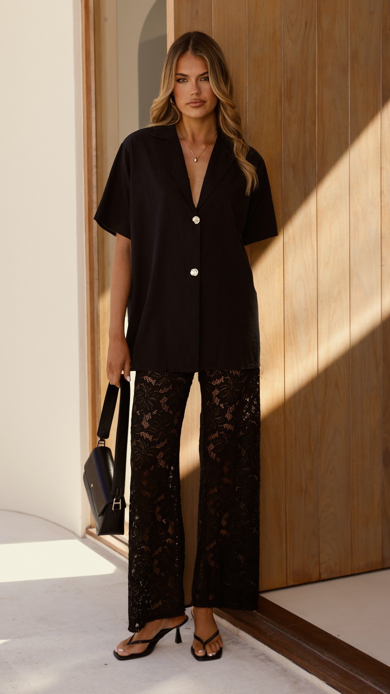 Azura Shirt And Pants Set - Black