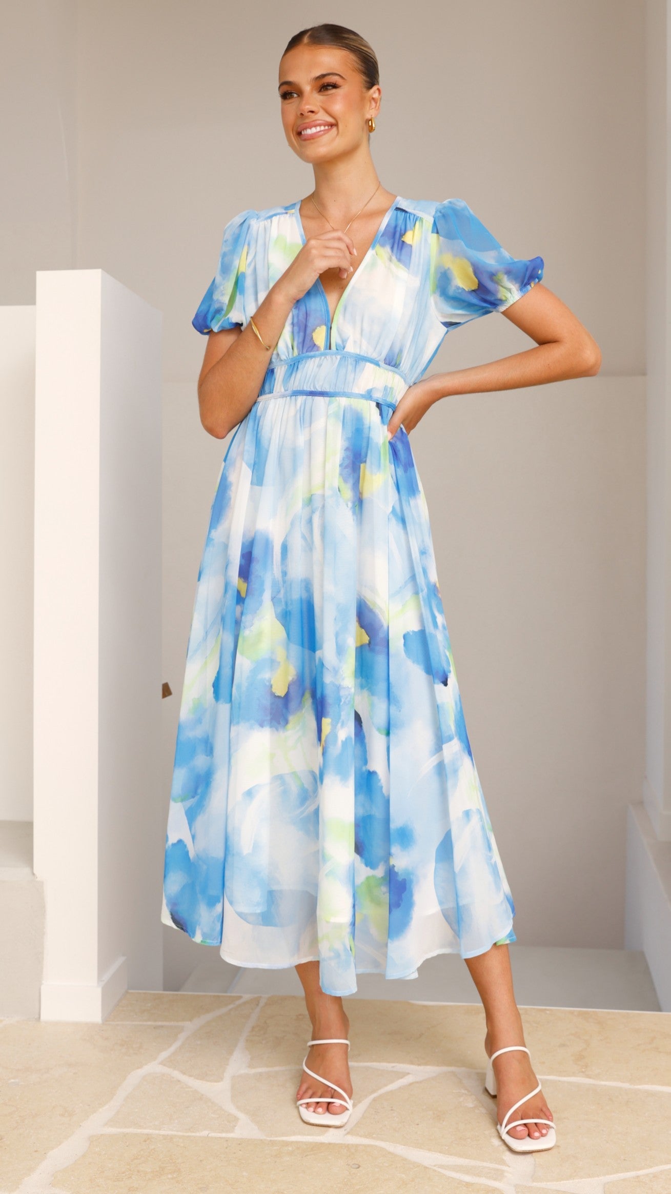 Amberose Maxi Dress -  Blue/Green