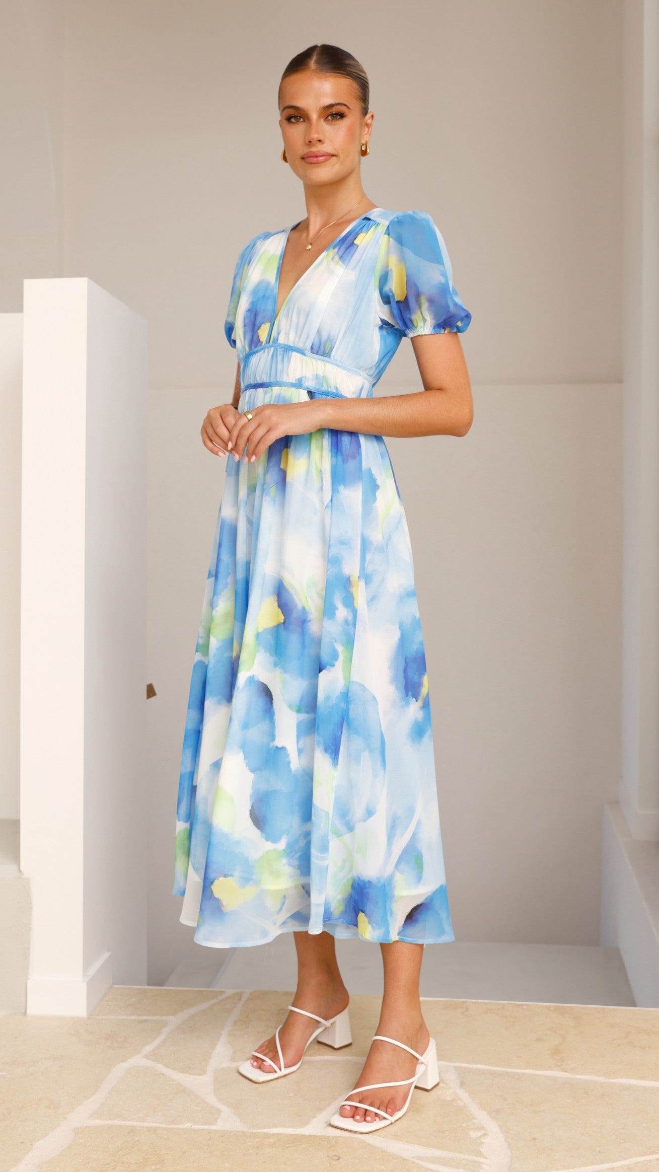 Amberose Maxi Dress -  Blue/Green