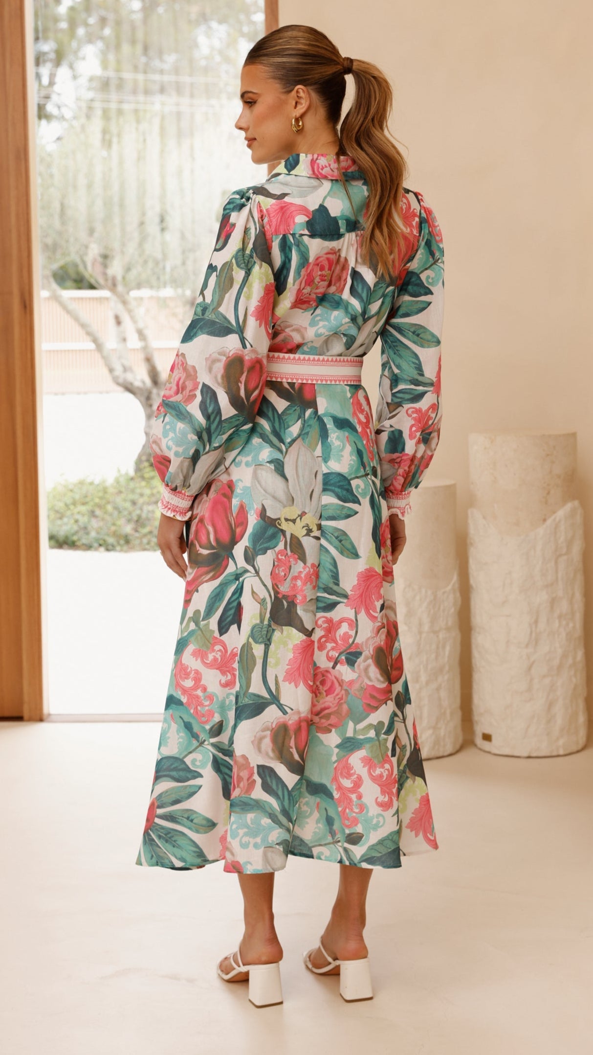 Aida Long Sleeve Maxi Dress - Spritz Pink