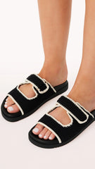 Abbot Sandals - Black / White Contrast
