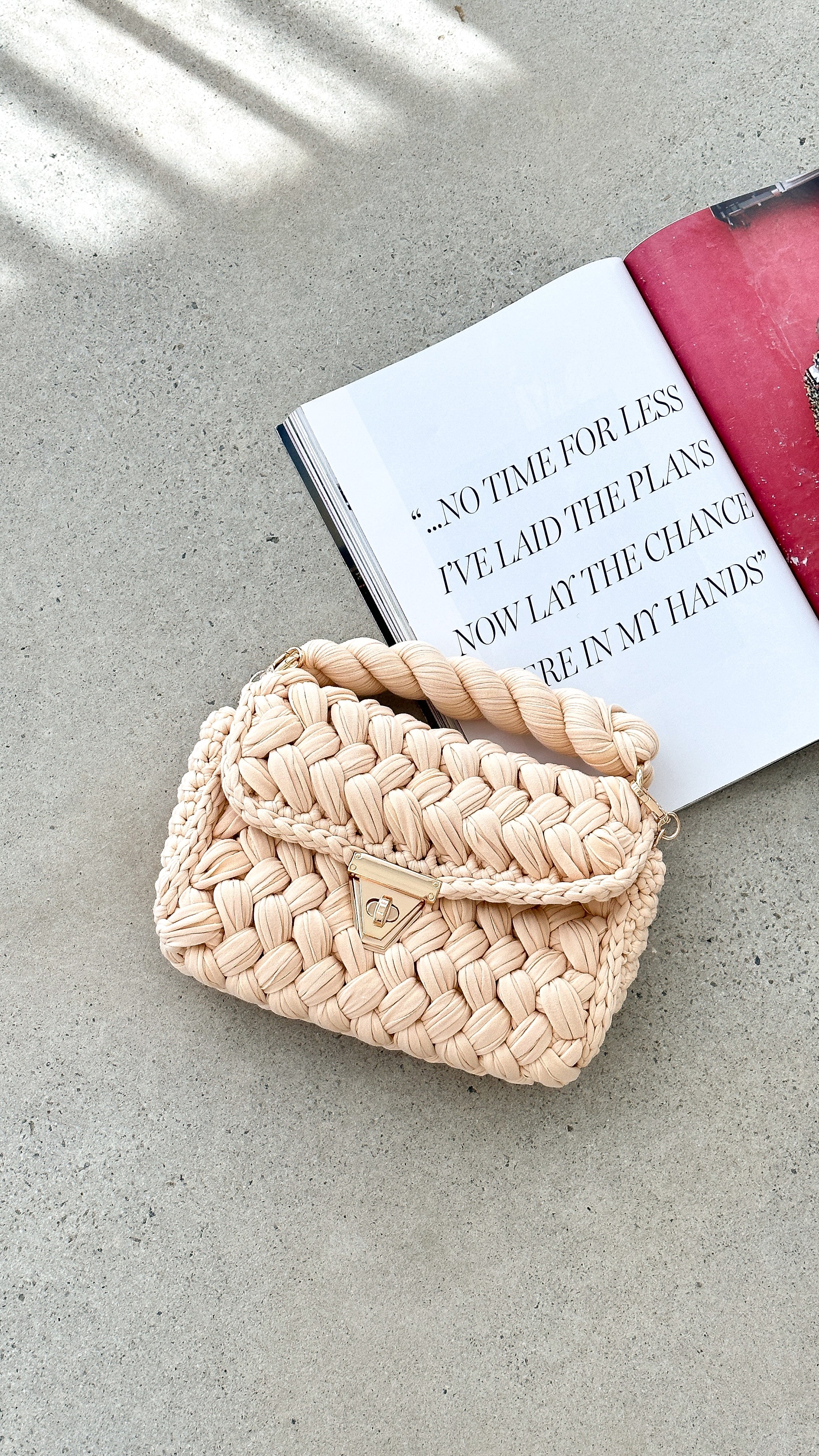 Annabel Chunky Plaited Handbag - Cream
