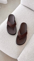 Aila Thong - Dark Cacao Suede