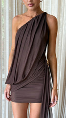 Anastacia Mini Dress - Chocolate
