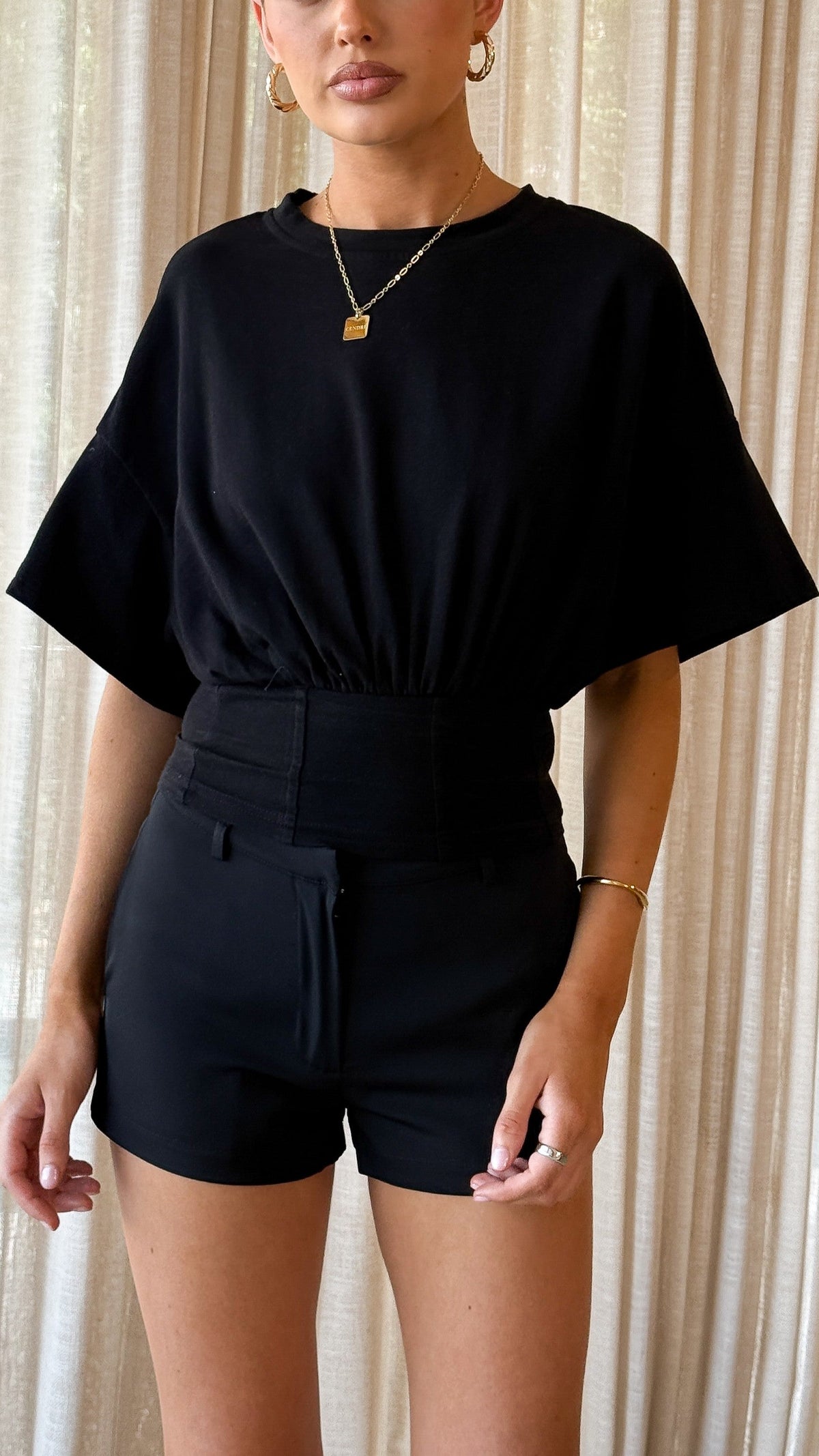 Blanca Corset Tee - Black