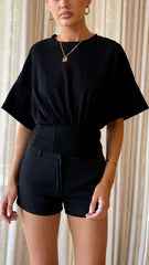 Blanca Corset Tee - Black